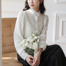 넷투넷코리아 여성 긴팔 기본 블라우스 무지 심플 상의 하객룩