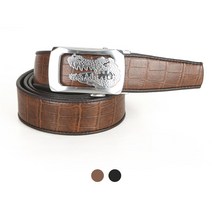 디꾸보 디꾸보 실버 악어 페이스 자동버클 가죽벨트 ST845