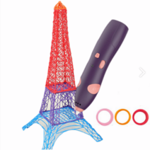 저온 3D펜 어린이 3d펜 세트(프린터펜+충전선+10매 카드+화판+6m 필라멘트세트), 자주색