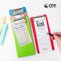 원오피스 비비드 영수증철 빌지꽂이 계산서 클립보드, 오렌지