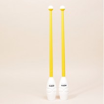 nicespo 리듬체조곤봉 성인용 (45cm) 멀티컬러, 옐로우+화이트