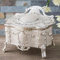 여성 주얼리 반지 보관 악세사리 보석함 엔틱 빈티지, 다크실버, 대