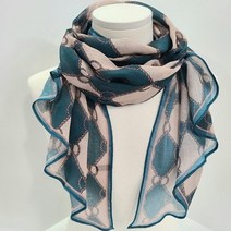 애슬릿 애슬릿 여성 간절기 매듭 패턴 배색 롱 빅 목 스카프