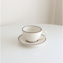 시라쿠스 라인 라떼 커피잔 세트, 브라운, 3세트