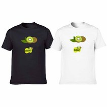 키위 디지털프린팅 인쇄티셔츠 커플티 반팔티 오버핏