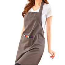 윈썸코리아 자체제작 미술실 공방 꽃집 베이킹 쿠킹클라스 단아한 예쁜 주방 슬림 앞치마, 3. Charcoal