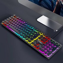 게임 기계 키보드 USB 유선 104 키 RGB 백라이트 블랙 레드 블루 라이트 컴퓨터 노트북 프로 게이머, Black, 한개옵션2