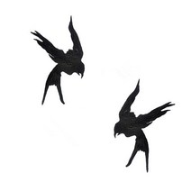 금사 은사 마크라메 실 재료 부자재 아이보리 자수 제비 새 패치 금실 아플리케 천 스티커, black A 2 pair
