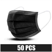 10/20/50/100/200pcs 일회용 입 얼굴 마스크 3 레이어 Meltblown 필터 안전 통기성 입, 13 50pcs Black, 50pcs Black