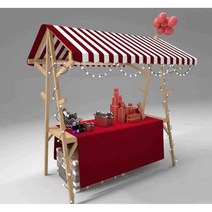 플리마켓매대 빵진열장 이동식 행사 접이식가판대, 분홍색과 흰색 접이식 스타일 무료 식탁보 150x60x