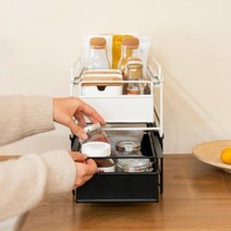 탕비실 간식바구니 서랍식 철제 진열대 다과 오피스 탕비실정리함 간식선반, 블랙