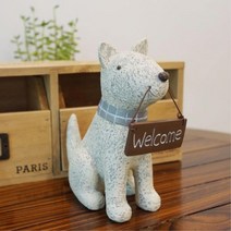 가게입구 웰컴강아지 인형 인기소품 [대] 실내장식 요양원선반 여친선물 디자인제품 키덜트 기분좋은템