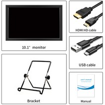 휴대용 모니터 10.1 인치 터치 스크린 패널 PC 모니터 2K 2560x1600 PS4 Xbox 360 라즈베리 파이용, 04 10.1 800 no touch