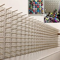 벽걸이 실패꽂이 실패걸이 미싱방정리 실 정리대 수납 선반 공방, 화이트 1210x220 (나무 끝 80개 매치)