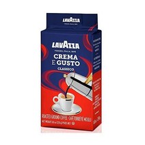 Lavazza Crema E Gusto 그라운드 커피 블렌드 에스프레소 다크 로스트 8.8 온스 브릭(4개 팩) 정통 이탈리아 이탈리아에서 블렌딩 및 로스팅 비 GMO 밸, 크레마 이 구스토 그라운드, 8.8온스(4개들이 팩)