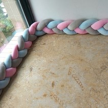 범퍼 침대 패드 아기 가드 토퍼 1.5M/2M 브레이드 매듭 베개 쿠션 유아용 보호대 룸 장식 침구 세트, [01] 2m, [20] 20