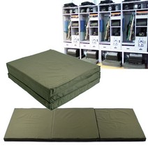 군시절 내무반 3단 접이식 매트리스 국방색 군용 매트 삼단 3단 메트 간이 침대 경갑, 1개