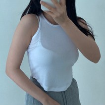 [ 핏보장!! 주문폭주!! ] 망고나시 홀터넥나시 크롭 숏 민소매 민소매티 핑크 화이트 검정 블랙 그레이 카키 레이온 홀터넥 망고 나시 골지 여성 여자