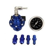 게이지 키트를 가진 범용 조절 식 알루미늄 연료 압력 조절기 골드 실버 레드 블루 퍼플 블랙 티타늄, 푸른