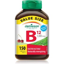 캐나다 자미에슨 비타민 B12 메틸코발라민 1000 mcg 대용량 150정, 비타민 B12 150정