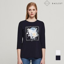 [데일리스트] 플라워 프린트 슬림핏 티셔츠_2MDBALVM343156