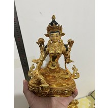 좋은 불교 금박 구리 부처님 동상 가정 가족 사원 보호 관음 타라 석가모니 부의 신 구루 린포체, [01] 21CM, [02] green tara