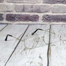 패션 여자 안경테 은색 실버 원형