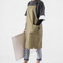 화방 미술학원 공방 앞트임 앞치마 미싱 목공 애견샵 네일샵 카페 바리스타 카페유니폼, 블랙