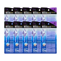 [24% 더 효과적인 프라그제거] 페리오 치간칫솔 I자형 0.8mm 15개입 잇몸을 보호하는 코팅와이어, 15입 x 10개