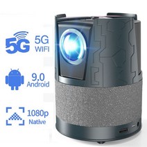 미니 휴대용 3D 프로젝터 홈 시어터 1080p 풀 HD 2.4G + 5G 듀얼 와이파이 LED 단거리 4K 비디오 스마트폰, CHINA_Blue | 영국 플러그