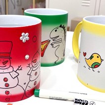 픽토르 디스컬러 머그컵5p 나만의그림그리기 꾸미기 만들기 돌봄교실 체험학습 방과후활동 미술재료, 디스컬러옐로우5p