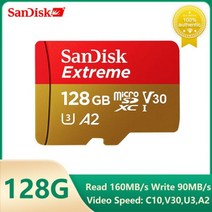 Sandisk micro sd 카드 256g 200 gb 128 64 100 메가바이트/초 메모리 sd/tf 플래시 class10 32 16 microsd for tablet/sm, SQXA2-128G