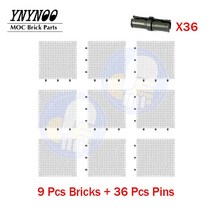호환블럭 중국레고 65803 브릭 43 16x16 베이스 플레이트 빌딩 블록 MOC 부품 세트 DIY 장난감 98138 픽셀 아트 그림 핀 420 개 도매, 9.9Pcs White