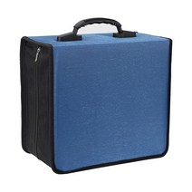 정품 Oriolus 2팩 CD 케이스 520 디스크 용량 바인더 PU 가죽 DVD 보관 케이스 홀더 블랙, Blue Fabric 400 Disc Capacity