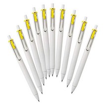 Mitsubishi Pencil Gel Ballpoint Pen Uniball One 0.38 Yellow 10 Pieces Hako UMNS38.2, 1개, 상품명참조