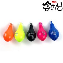케이엔 5색 물방울 야광 봉돌 구멍 추 문어 쭈꾸미 갑오징어 채비 낚시 바다 선상, 14호, 1개