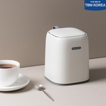 티비엠코리아 마카롱 미니 휴지통 소형 원터치 화장대 작은 책상 쓰레기통, 화이트