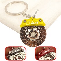 부품아우디 스포츠 A1 A3 A4 A5 A6 A7 A8 Q2 Q3 Q5 Q7 Q8 TTRS 브레이크 캘리퍼스 키 체인 금속 자동차 부, 10 FOR A4 LOGO_02 Yellow 1pc