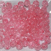 [모모슬라임] 슬라임파츠 슬라임 토핑 핑크 크랙 구슬 20g, 1세트