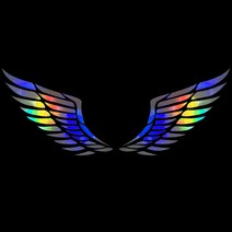 마이웨이카 자동차 천사 날개 스티커, 소형, 빨간색