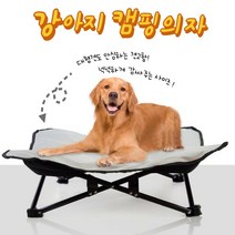 강아지캠핑의자 애견 야전침대 대형견 해먹 개몬스 그라운드 로우 체어, L, 그레이