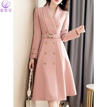 셀럽당 트렌치 칼라 롱 재킷 코트 원피스