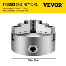 선반척 드릴척 단동척 Vevor 척 k11-160a k11-200a k11-250a 용 3-jaw 셀프 센터링 가역 턱 cnc 연삭 밀링 드릴링 머신, 은