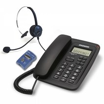 맥슨 유선전화기 블랙 MS-911+헤드셋전환기 HP-103, 단품