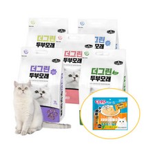 더그린 프리미엄 고양이 두부모래 5종류향[향선택] 7L x 4개, 녹차향(7Lx4개), 사은품 필요없음