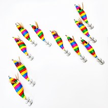 인마이카트 색동에기 문어 오징어 쭈꾸미 낚시 미끼 에기 10개 세트, A 리얼 색동에기 10개