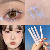 더블 헤드 아이섀도우 펜 오래가는 방수 및 피지 않는 반짝이는 진주 광택 아이라이너 젤 아이 섀도우 스틱, 04 04 One head