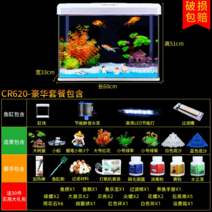 미니수족관 자동청소 아크릴 무환수어항, 620 디럭스/선물세트 30종/물교환기