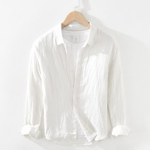 봄여름 차이나 셔링 미니멀 리넨 셔츠 남 긴팔 캐주얼 자외선 차단면 여자셔츠코디 여성남방 여성블라우스 여자오버핏셔츠 여성롱셔츠 여자흰남방