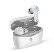 무선 이어폰 Bluetooth JOYHOOSH 이어폰형 헤드폰 Bluetooth 5.2(MIC 포함) Deep Bass 무선 이어폰 30H(충전 케이스 포함) 소음 제거 IPX6 땀 방지 터치 제어(흰색)